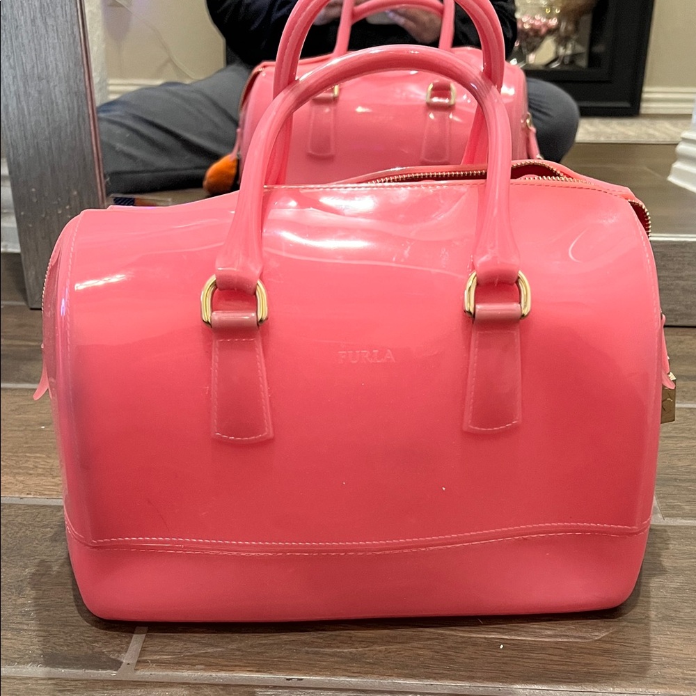 Furla Glossy Pink Satchel